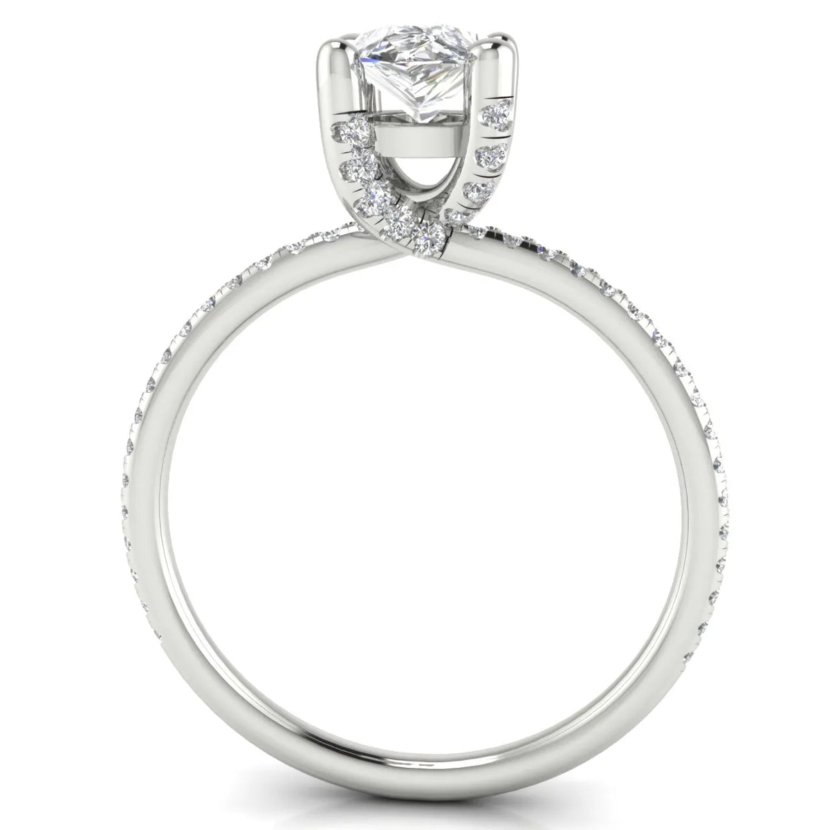 Elegant Pavé Solitaire Engagement Ring