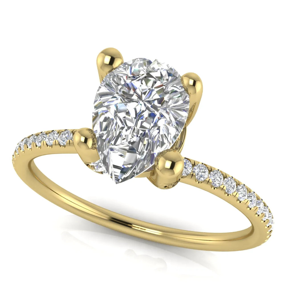 Elegant Pavé Solitaire Engagement Ring