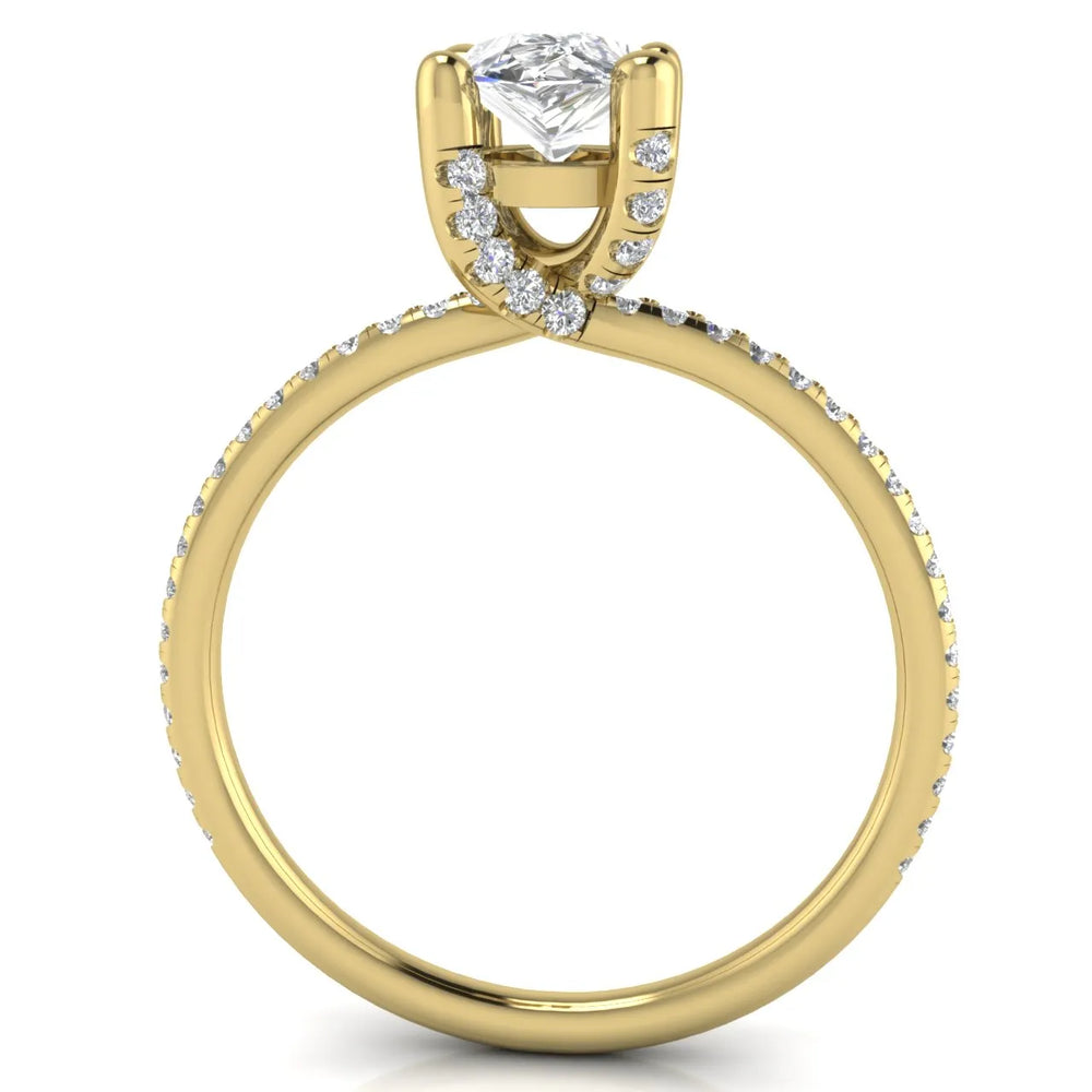 Elegant Pavé Solitaire Engagement Ring