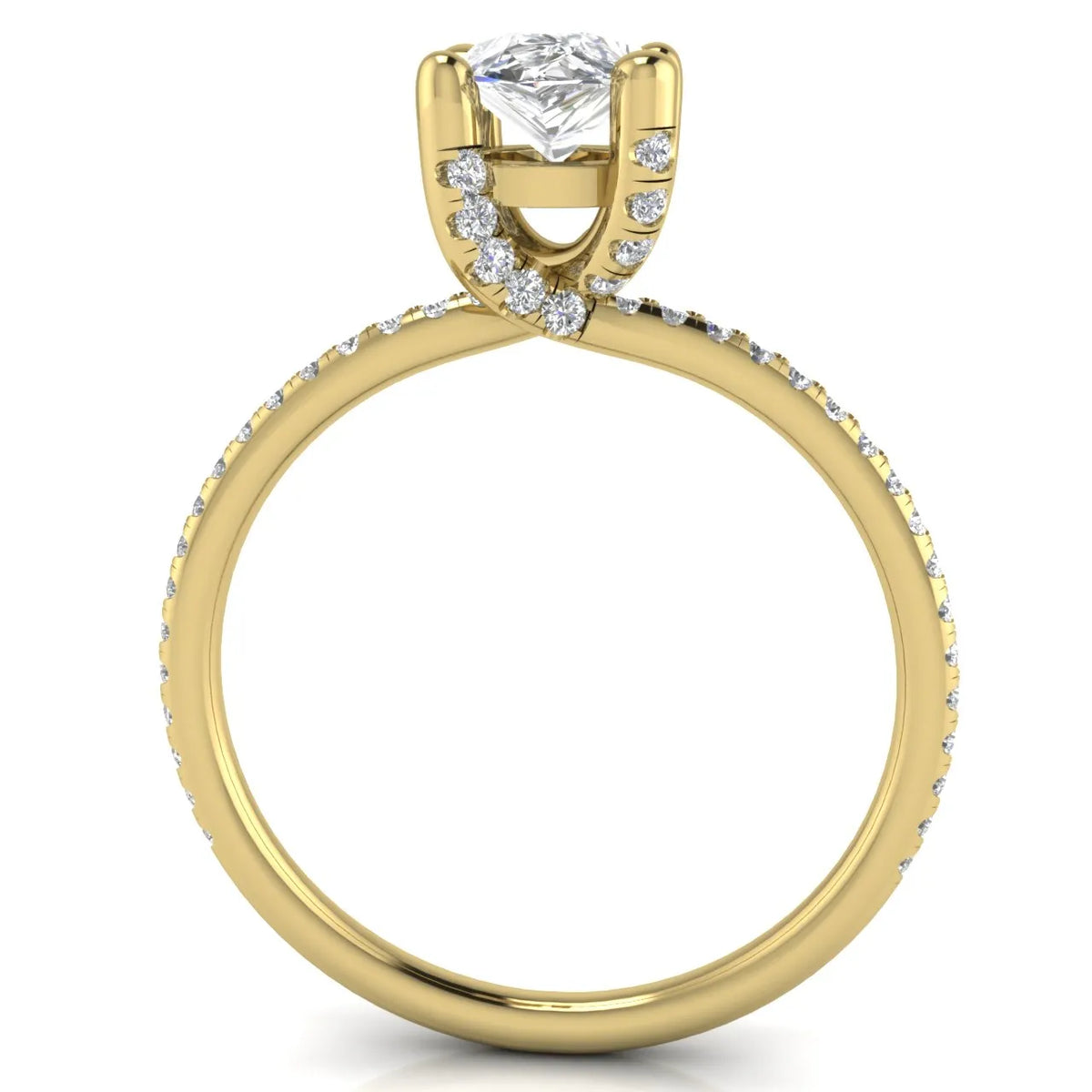 Elegant Pavé Solitaire Engagement Ring