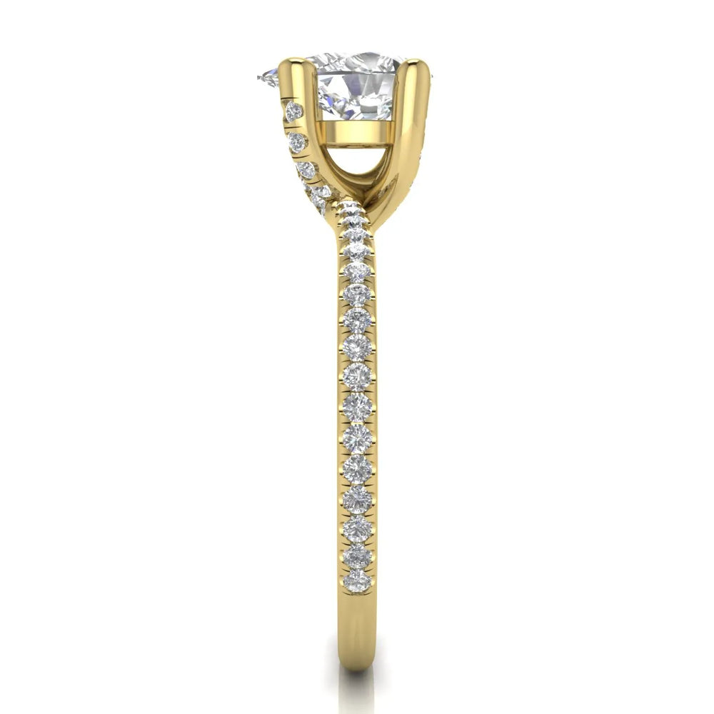 Elegant Pavé Solitaire Engagement Ring