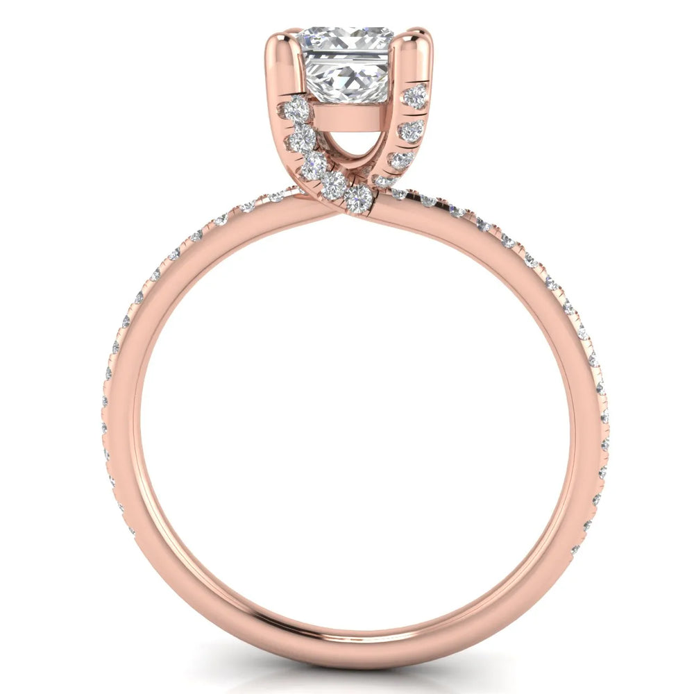 Elegant Pavé Solitaire Engagement Ring