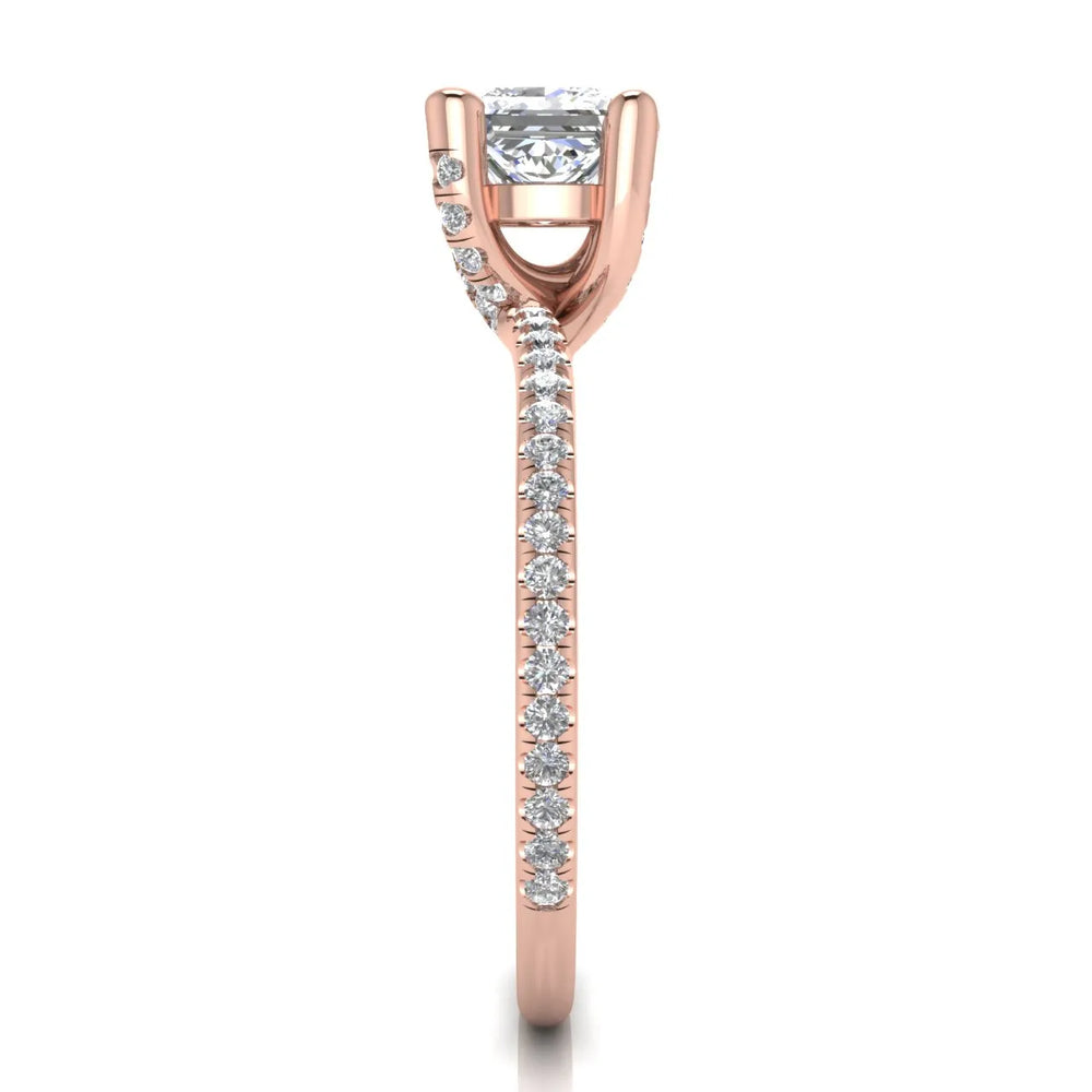 Elegant Pavé Solitaire Engagement Ring