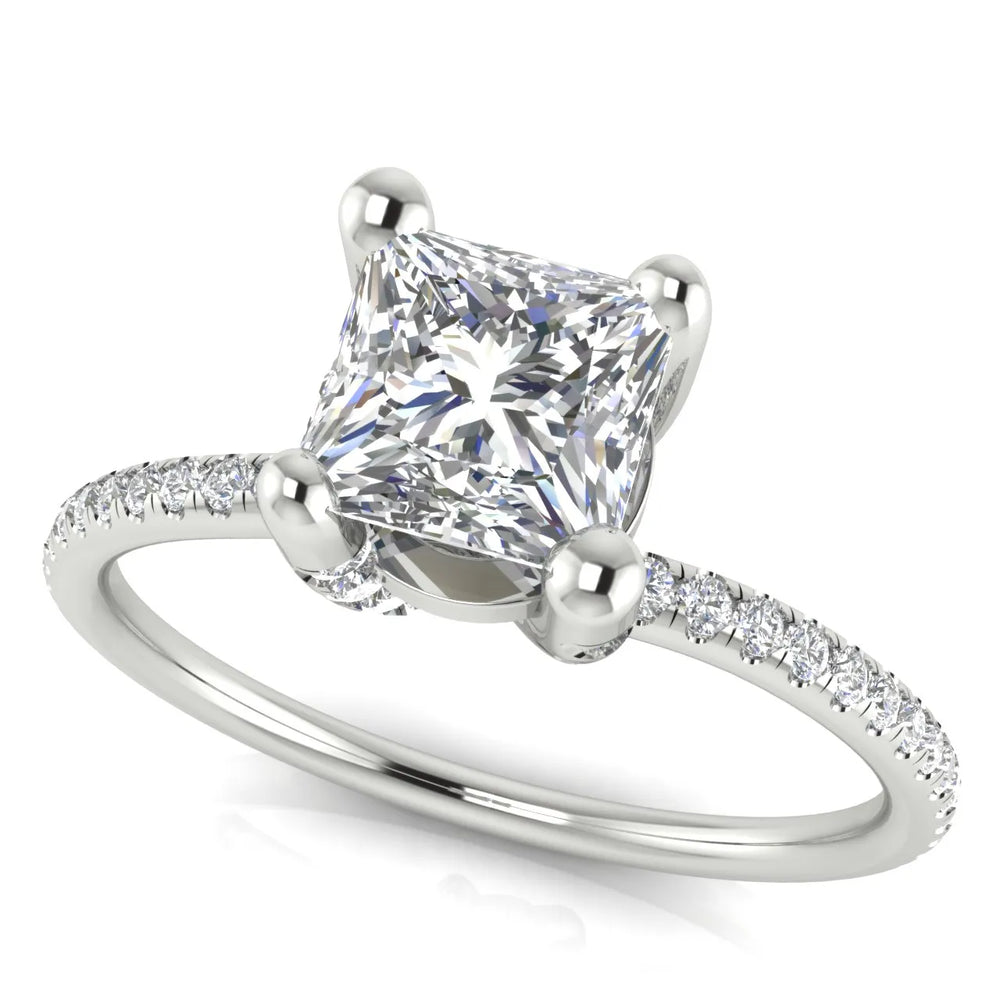 Elegant Pavé Solitaire Engagement Ring