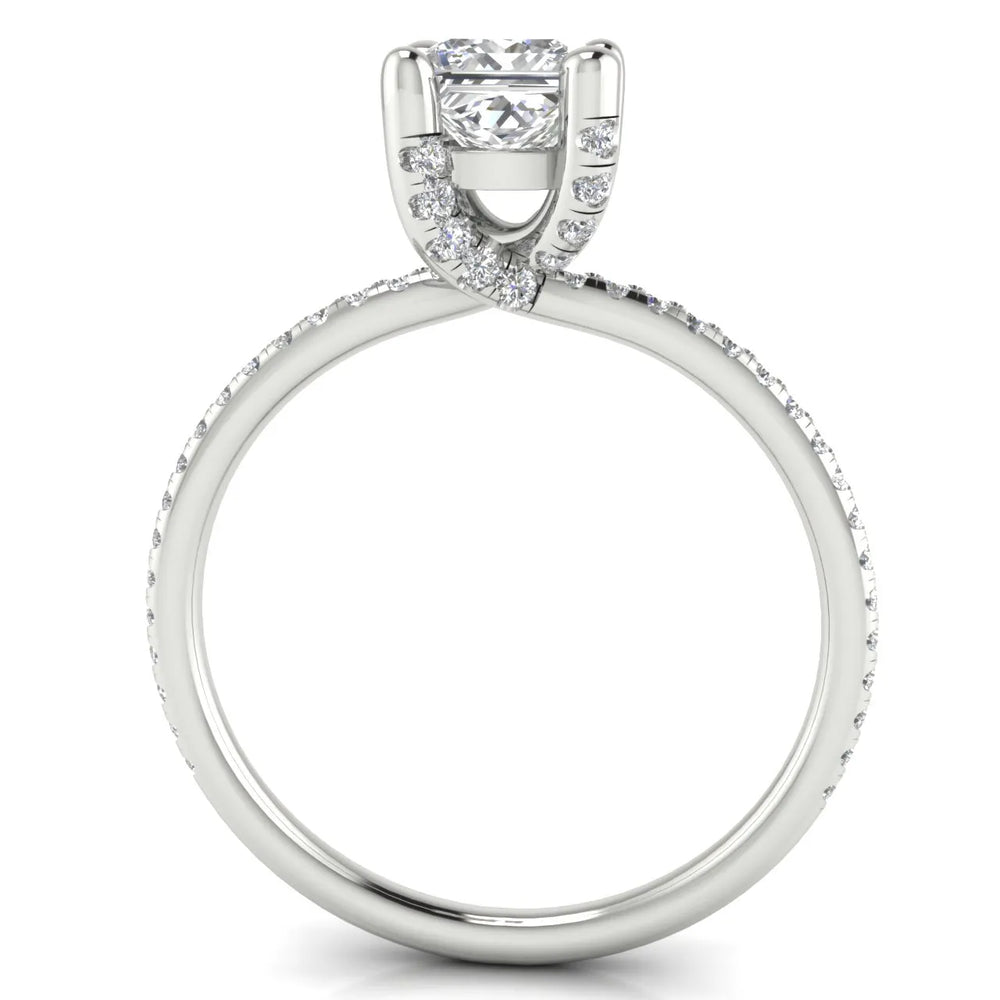 Elegant Pavé Solitaire Engagement Ring