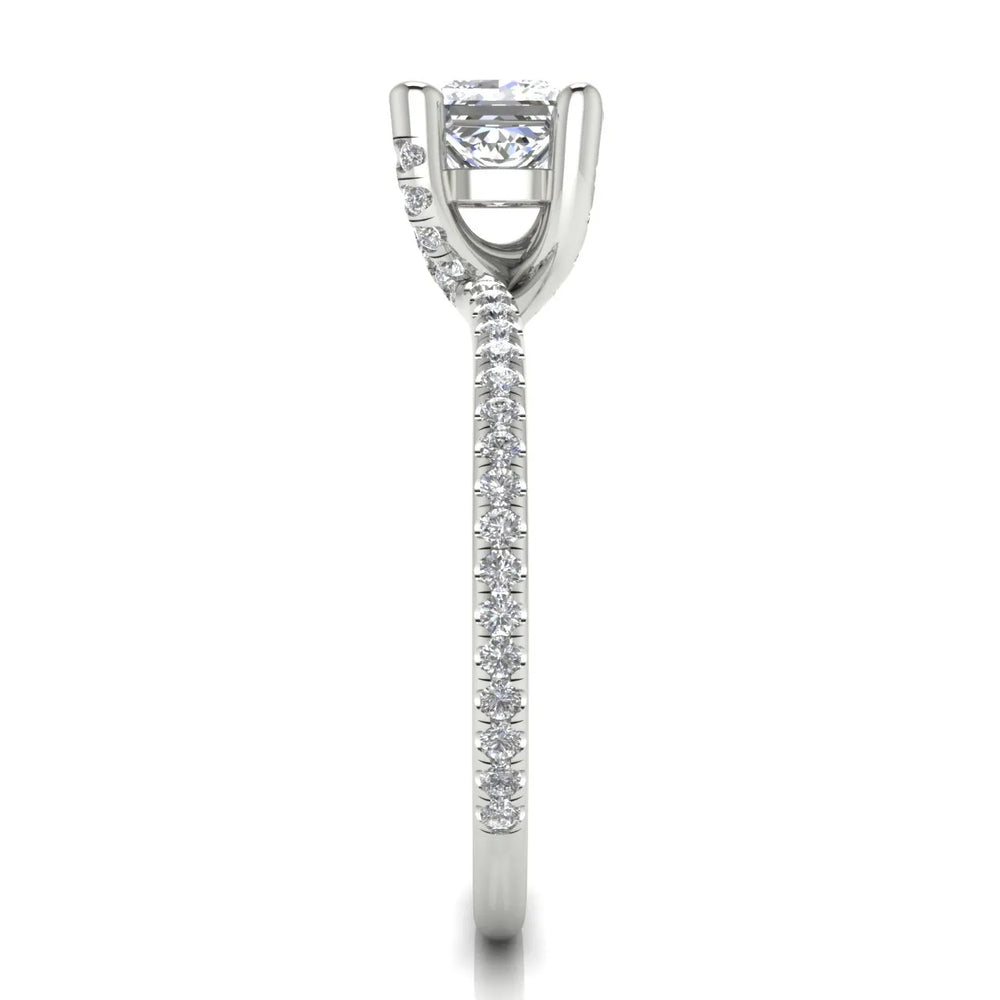 Elegant Pavé Solitaire Engagement Ring