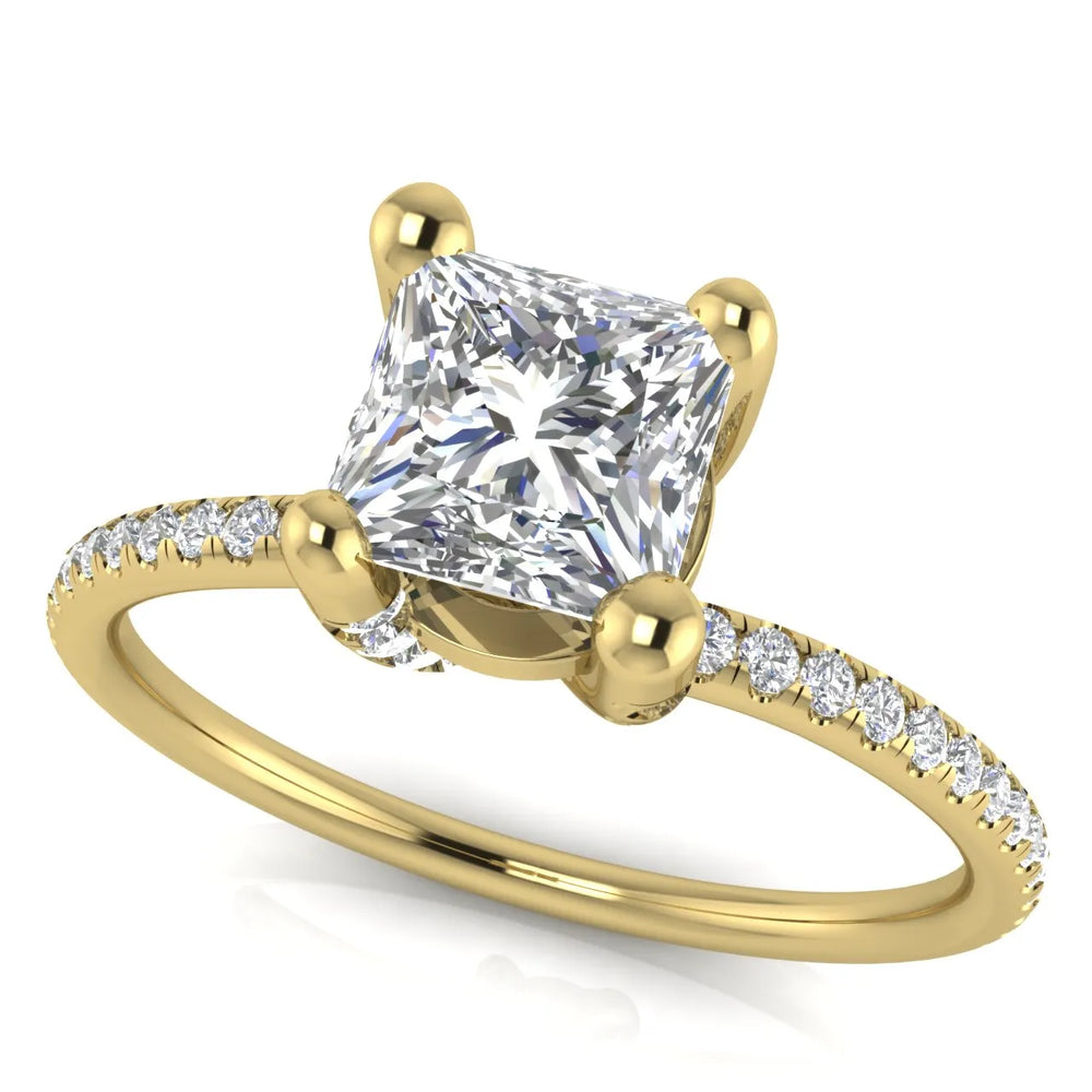 Elegant Pavé Solitaire Engagement Ring