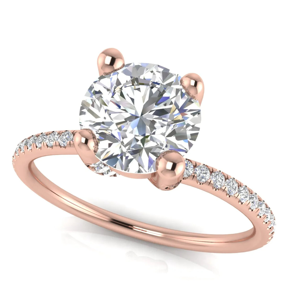 Elegant Pavé Solitaire Engagement Ring