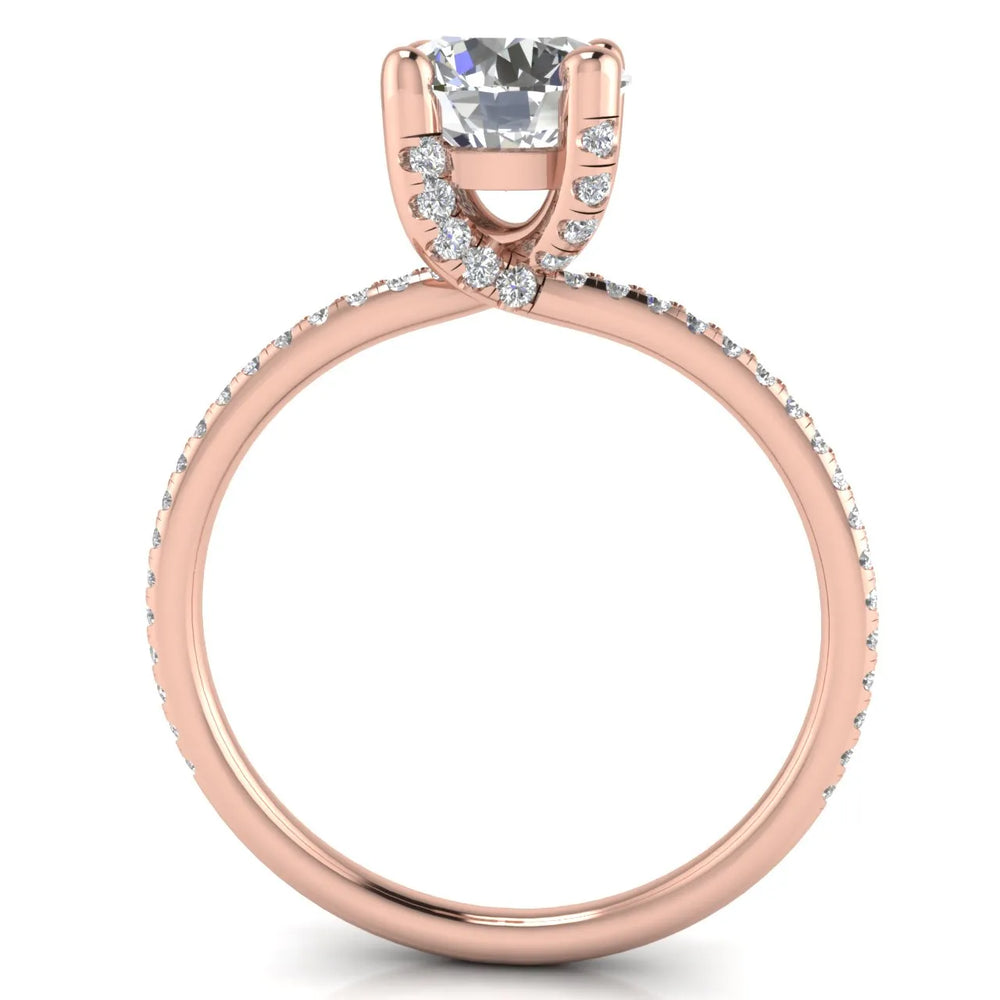 Elegant Pavé Solitaire Engagement Ring