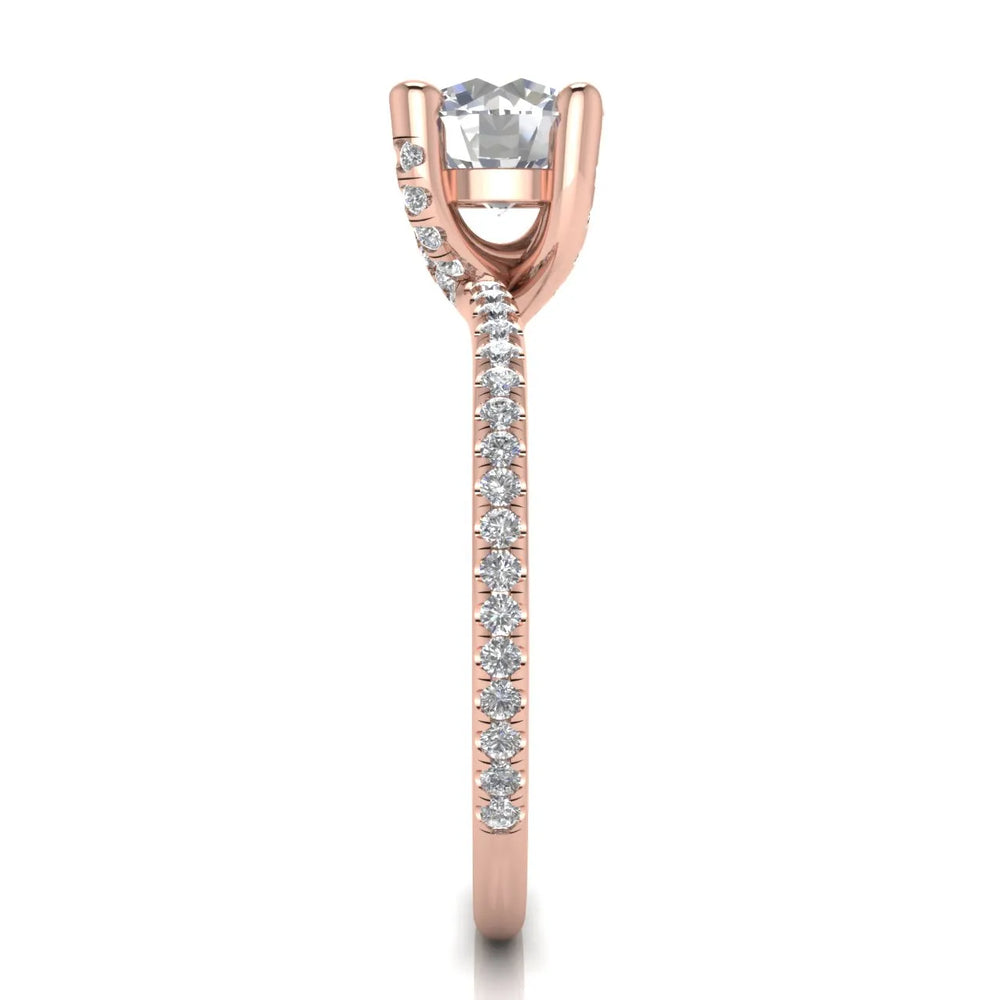 Elegant Pavé Solitaire Engagement Ring