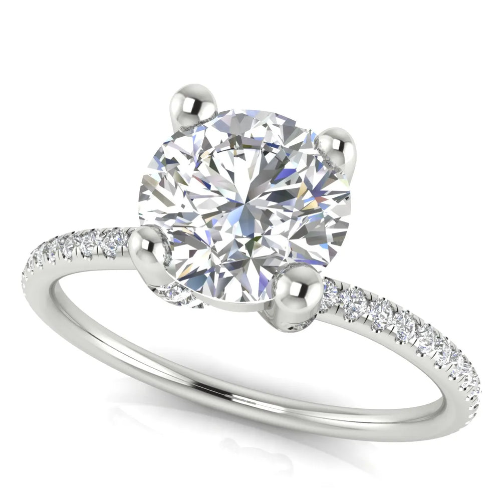 Elegant Pavé Solitaire Engagement Ring