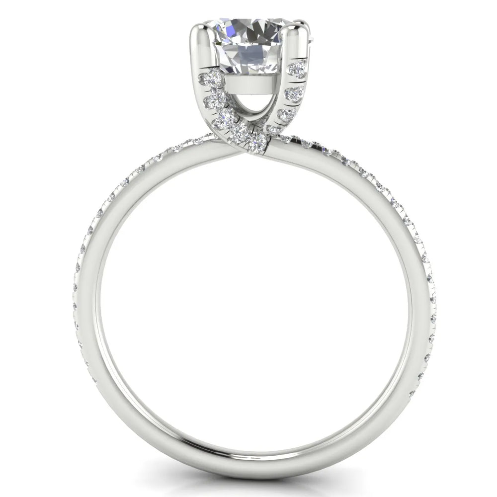 Elegant Pavé Solitaire Engagement Ring