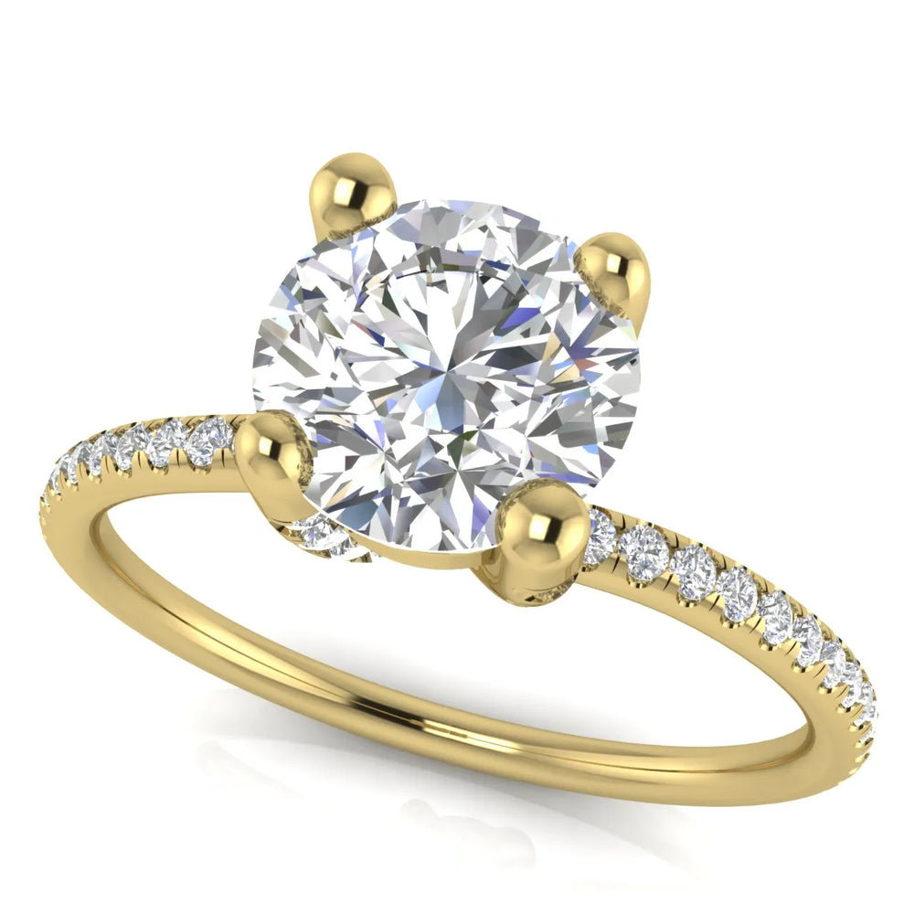 Elegant Pavé Solitaire Engagement Ring