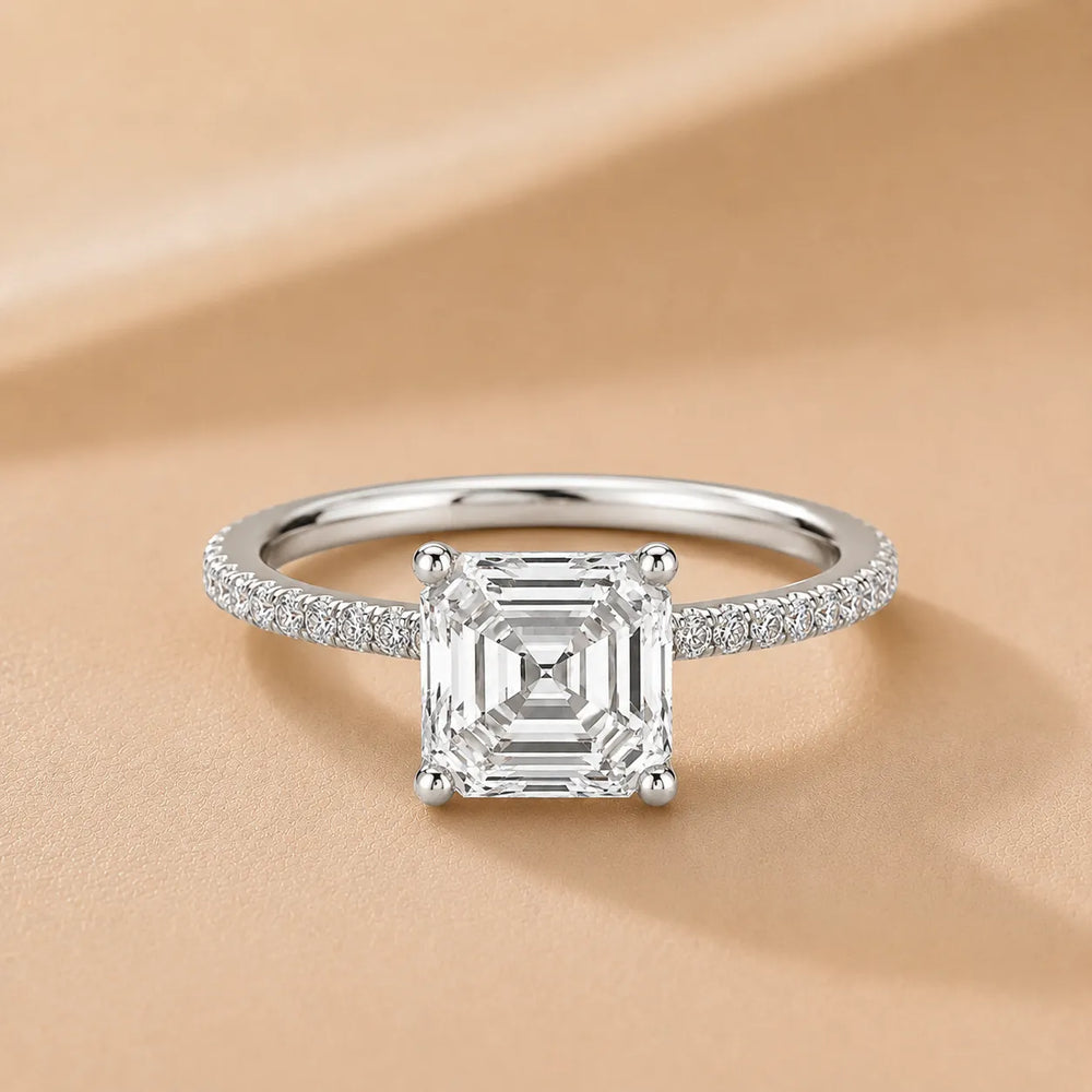 Elegant Pavé Solitaire Engagement Ring