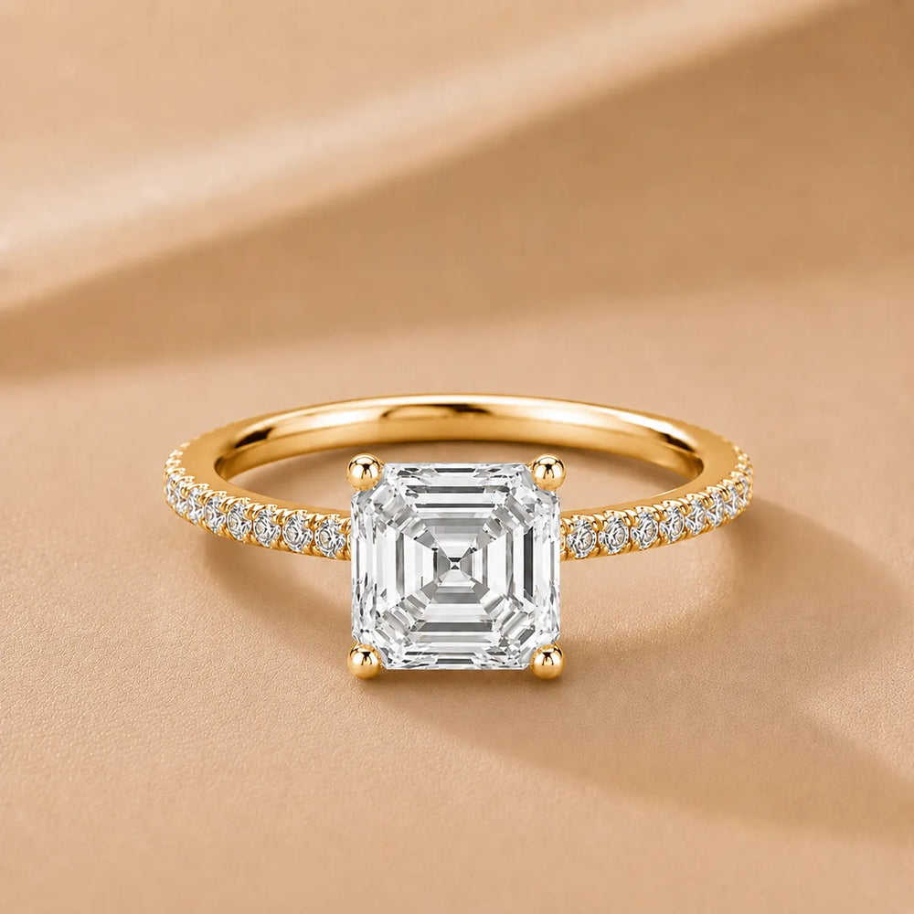 Elegant Pavé Solitaire Engagement Ring