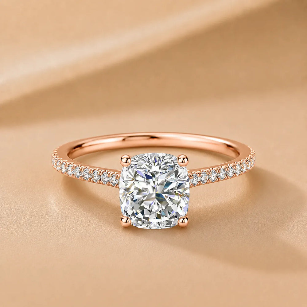 Elegant Pavé Solitaire Engagement Ring