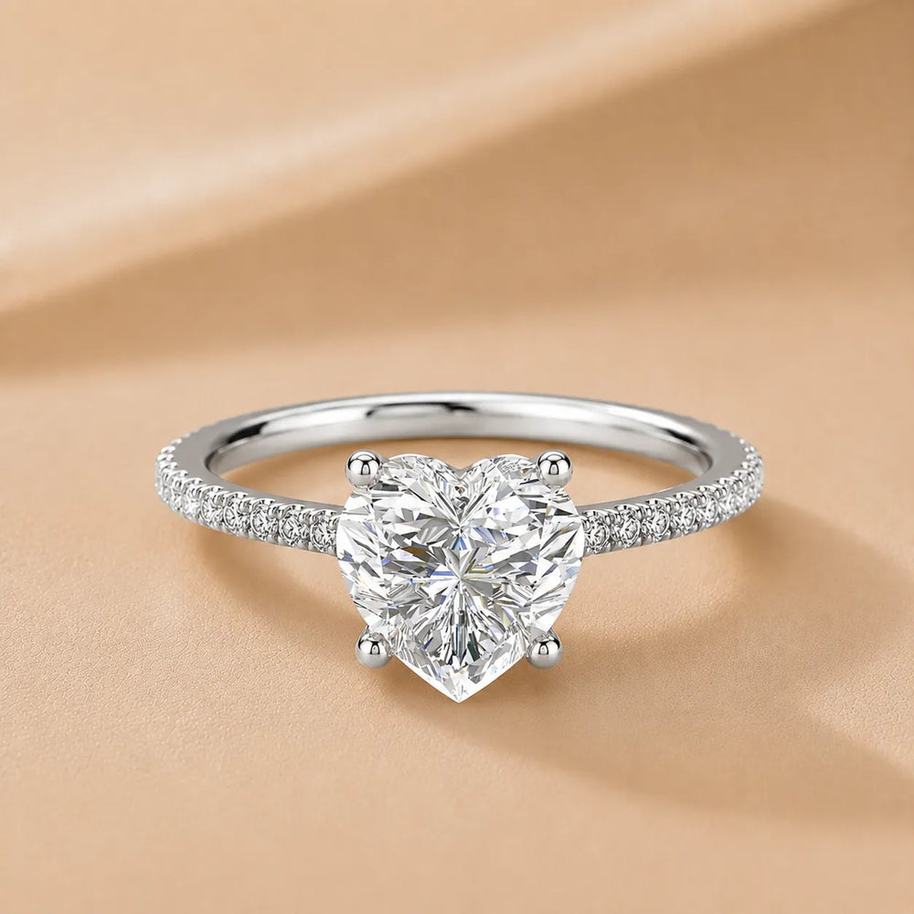 Elegant Pavé Solitaire Engagement Ring