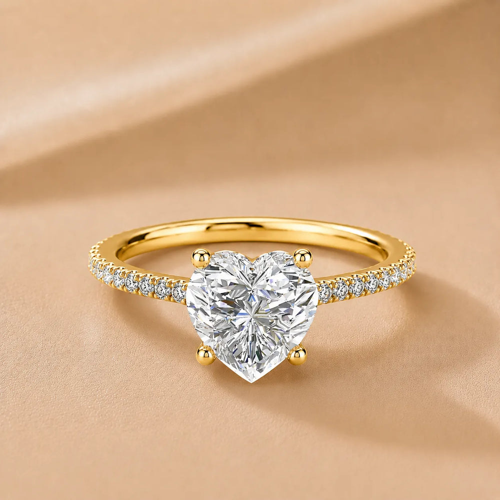 Elegant Pavé Solitaire Engagement Ring