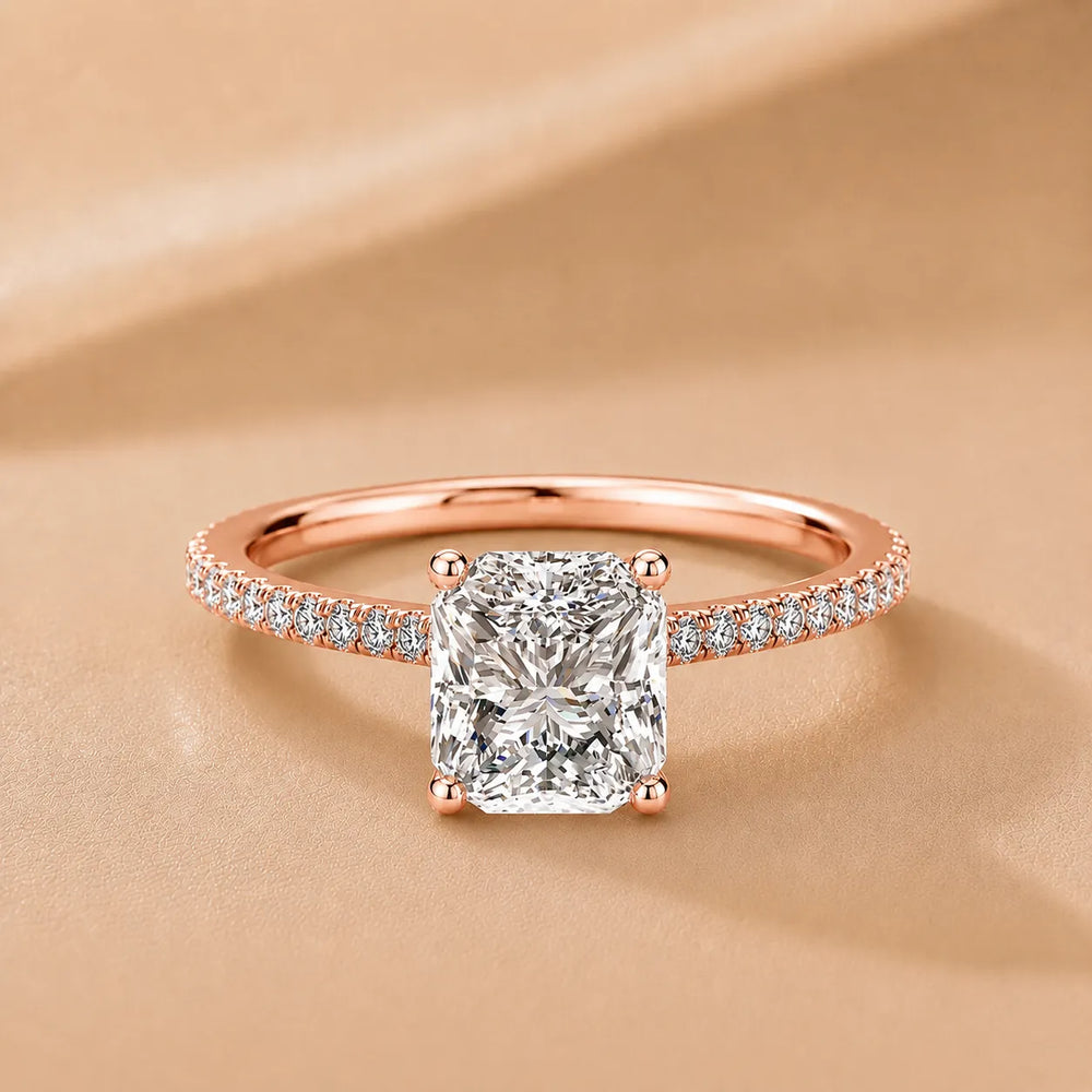 Elegant Pavé Solitaire Engagement Ring