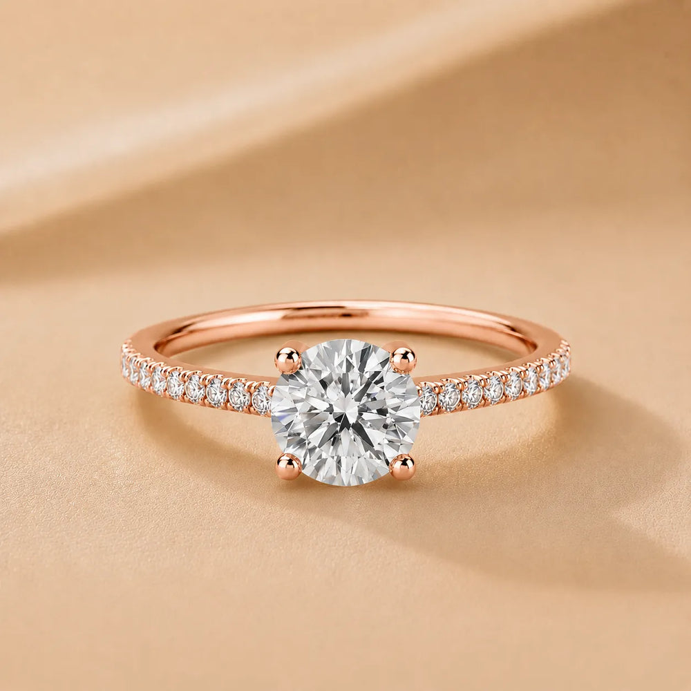 Elegant Pavé Solitaire Engagement Ring