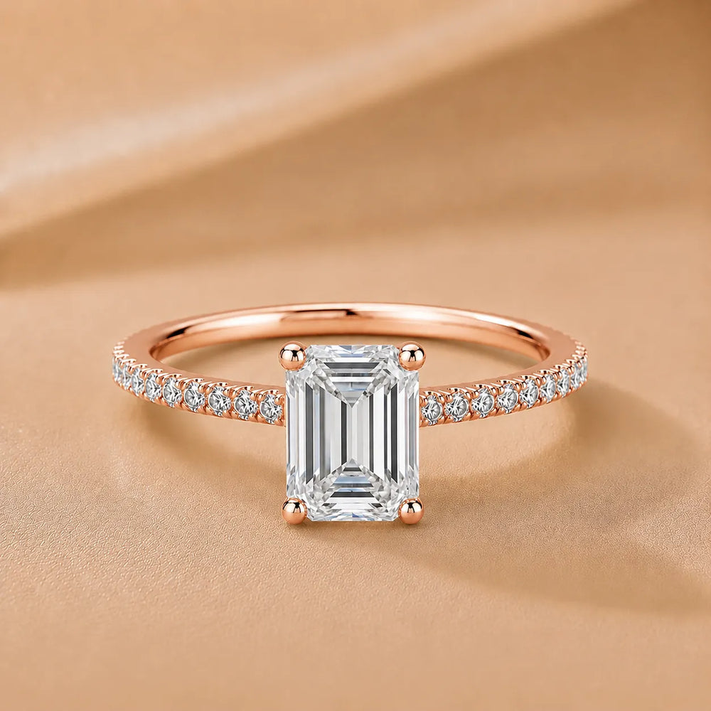 Elegant Pavé Solitaire Engagement Ring