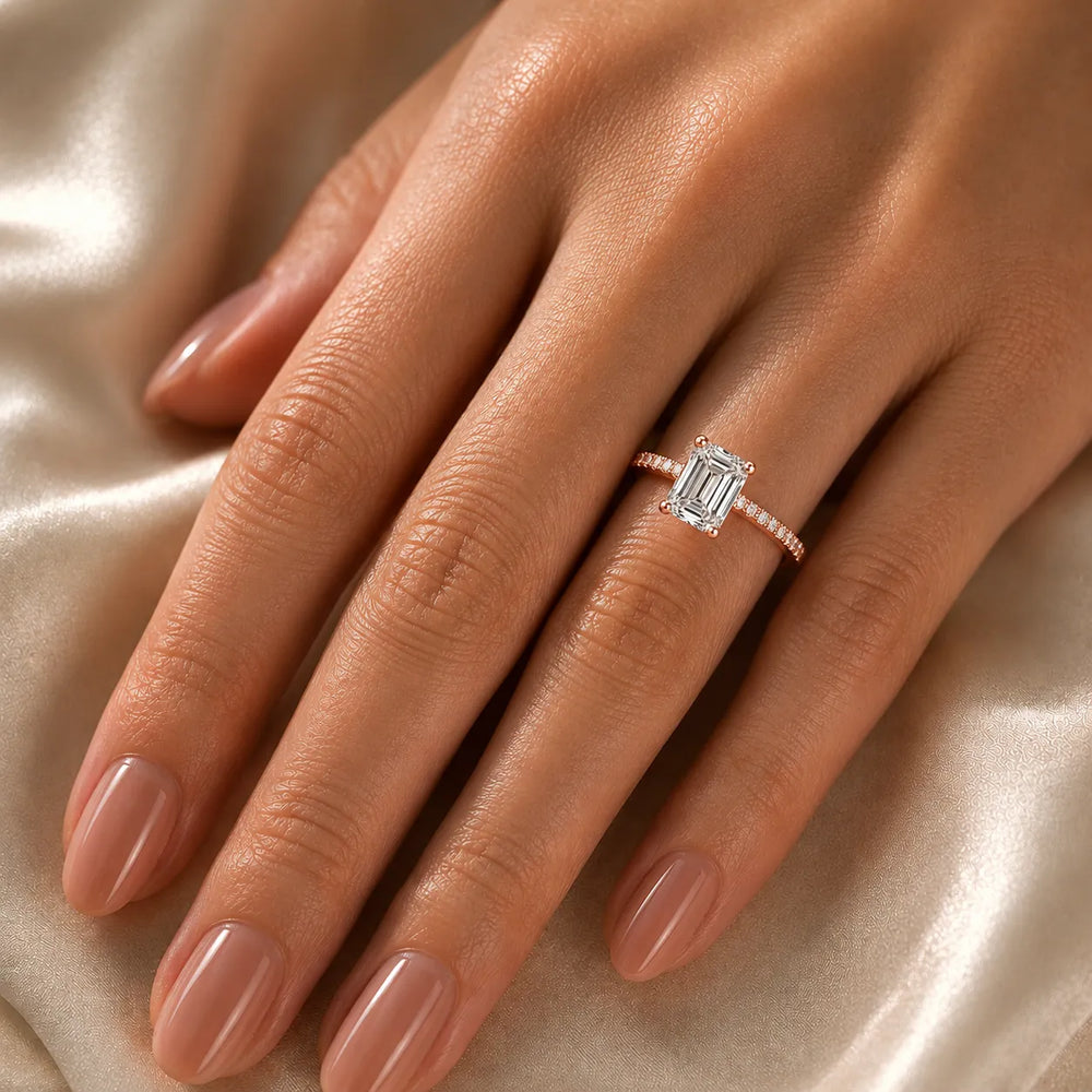 Elegant Pavé Solitaire Engagement Ring