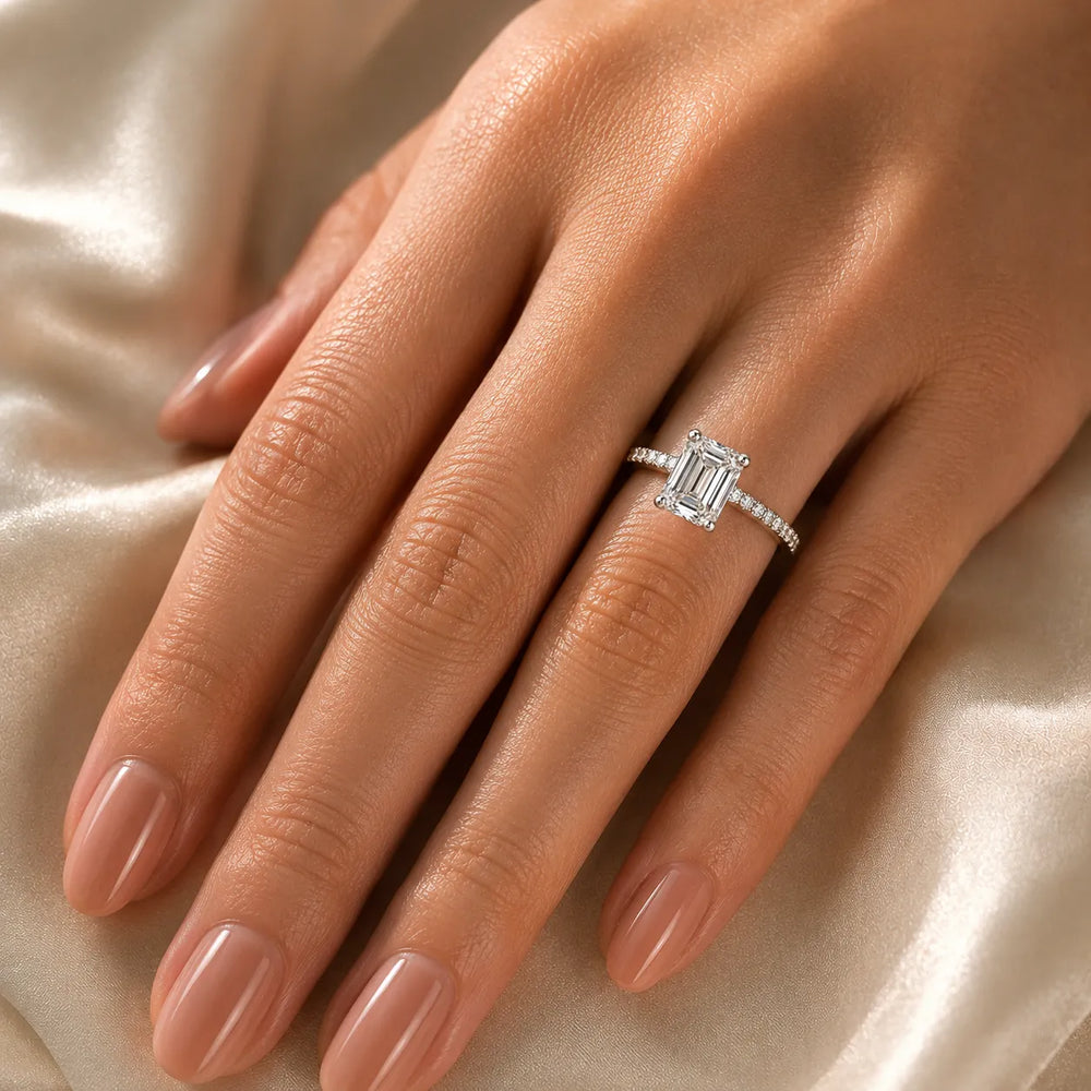 Elegant Pavé Solitaire Engagement Ring