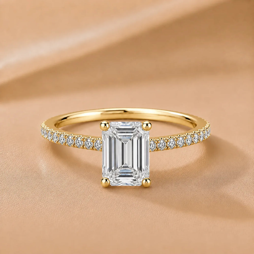 Elegant Pavé Solitaire Engagement Ring