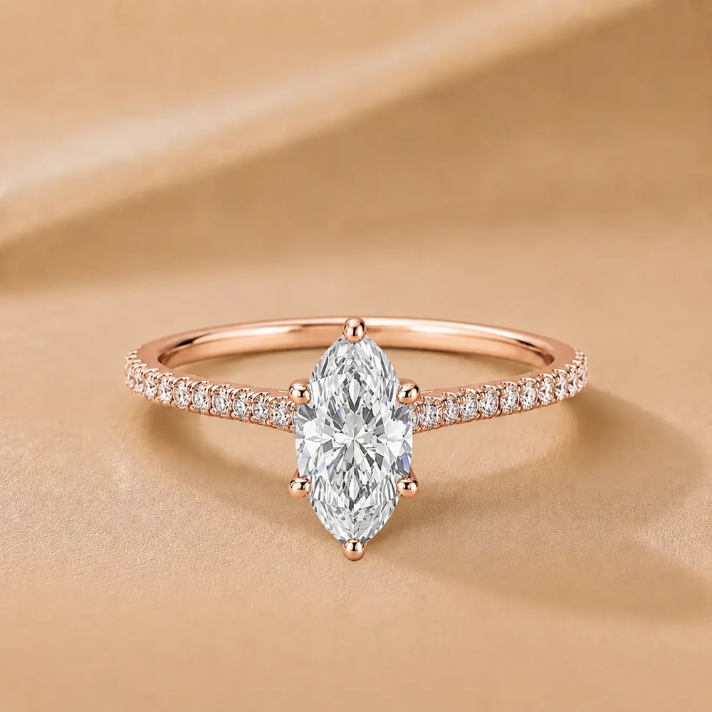 Elegant Pavé Solitaire Engagement Ring