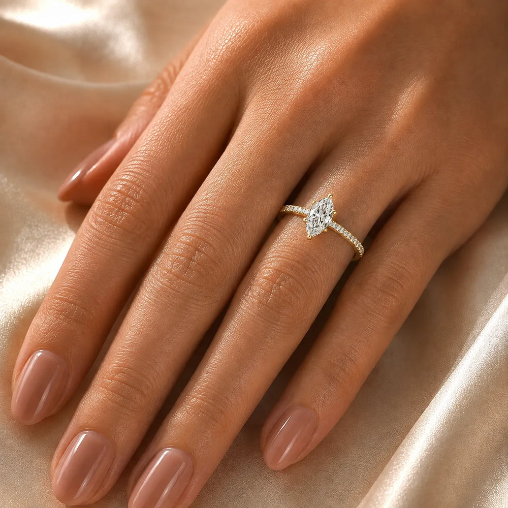 Elegant Pavé Solitaire Engagement Ring