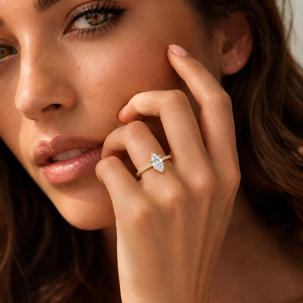 Elegant Pavé Solitaire Engagement Ring