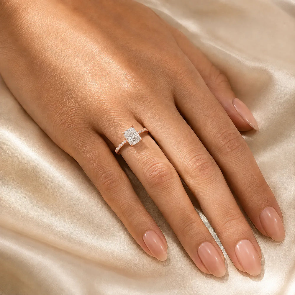 Elegant Pavé Solitaire Engagement Ring