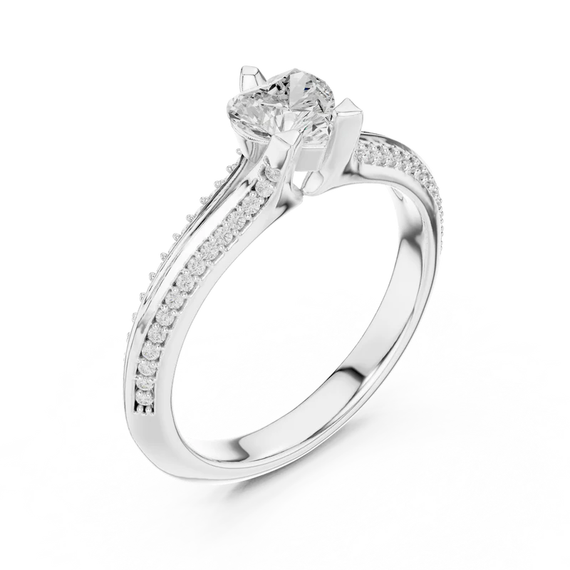 Promise of the Heart Ring with Side Stone