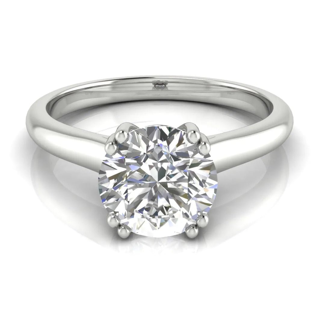 Elegant Solitaire Ring with Refined Prong Setting – (925 Sterling Silver) – Round (925 Sterling Silver)