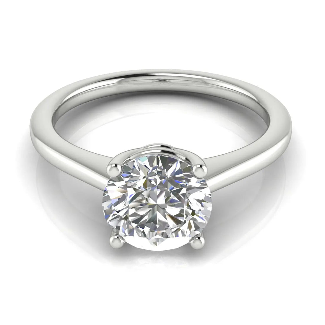 Vintage-Inspired Milgrain Engagement Ring – Round (925 Sterling Silver)