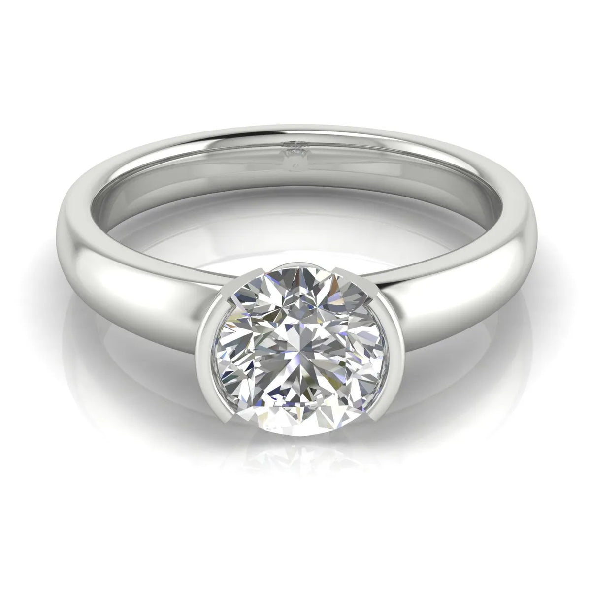 Modern Bezel-Inspired Solitaire Engagement Ring