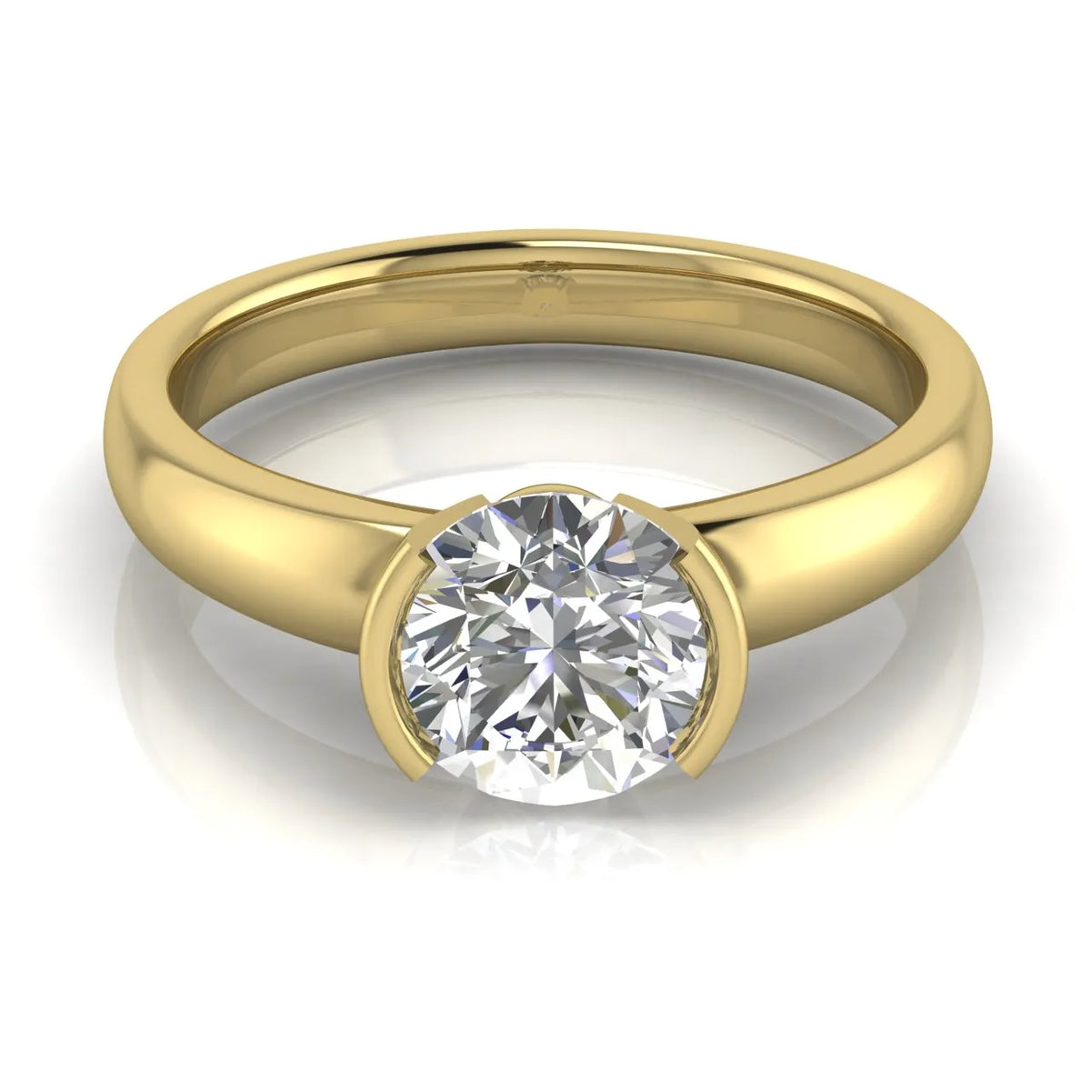 Modern Bezel-Inspired Solitaire Engagement Ring