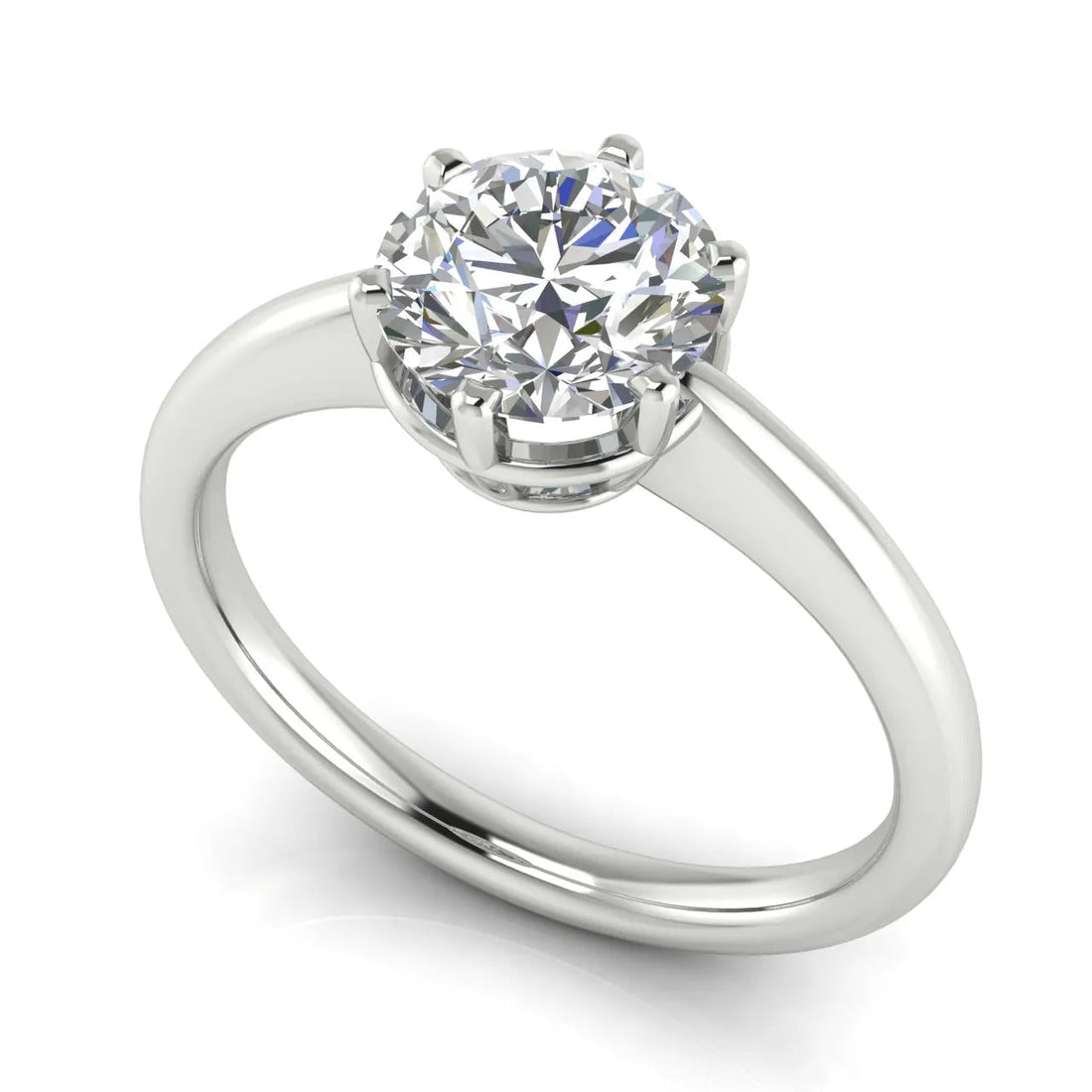 Elegant Solitaire Ring with Classic Prong Setting – Round (925 Sterling Silver)