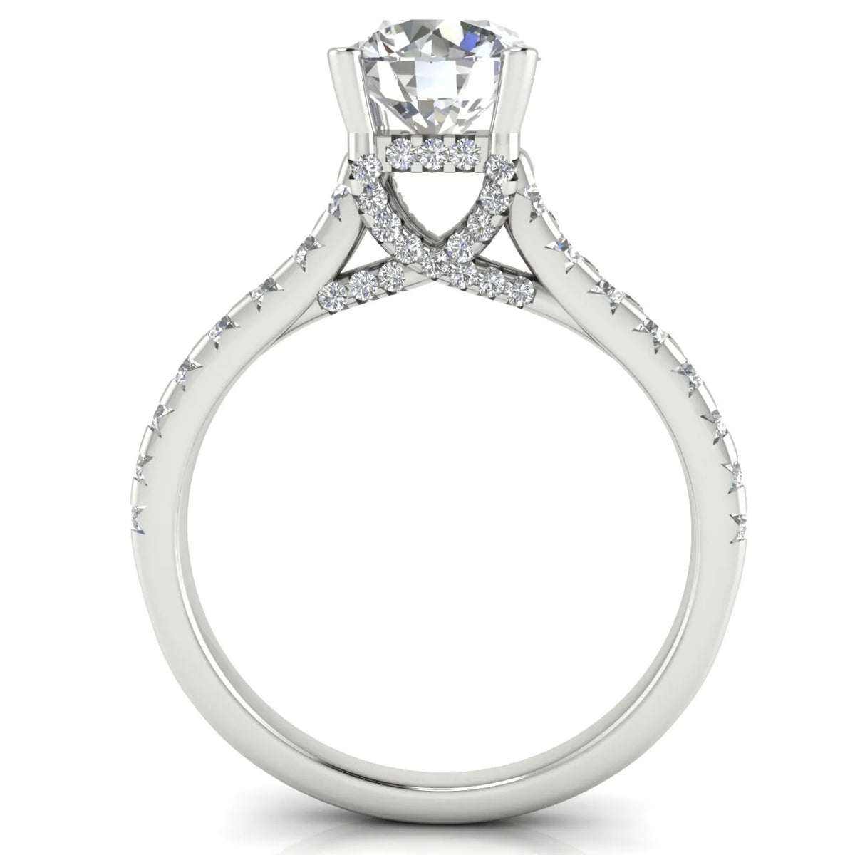 Classic Pavé Accent Solitaire Ring