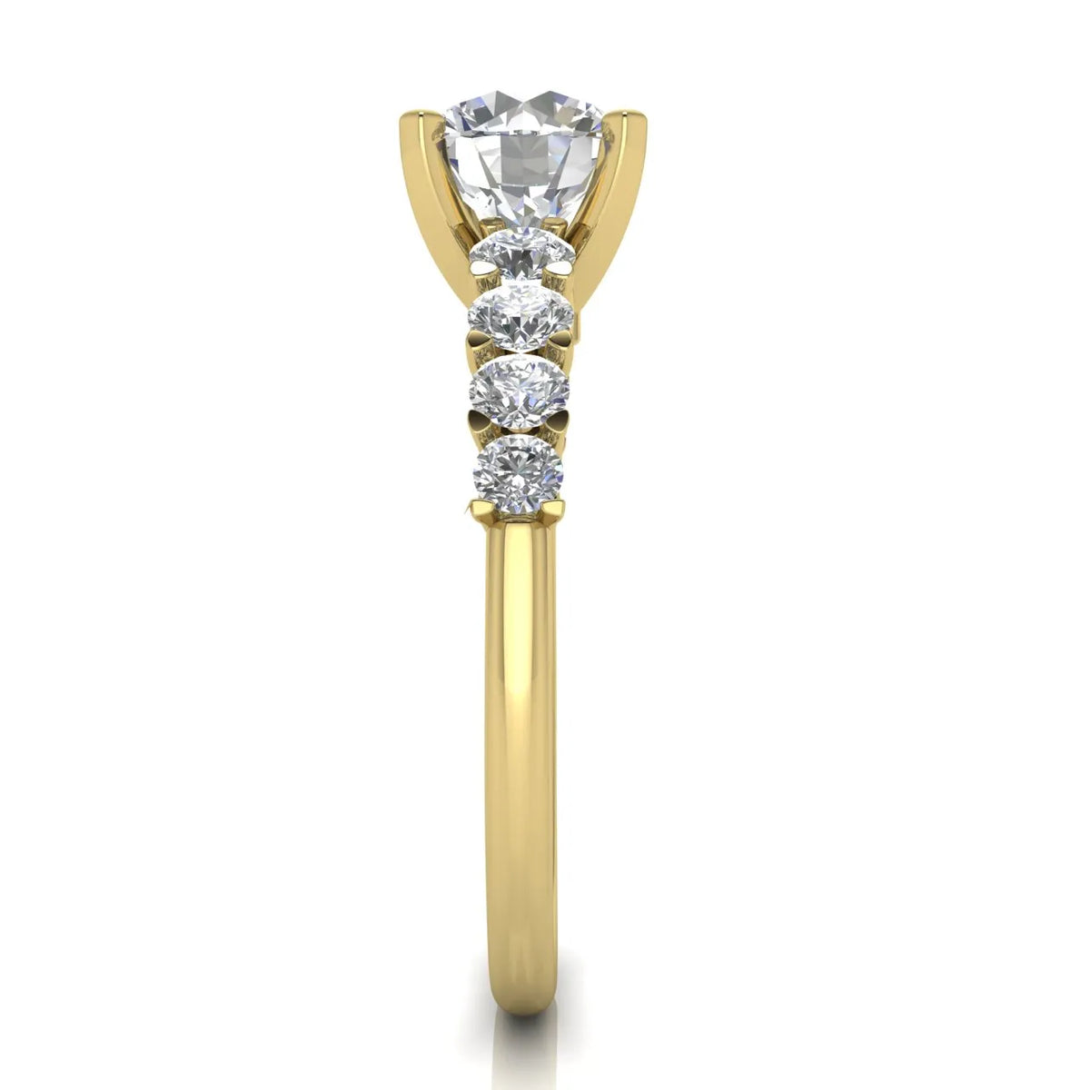 Elegant Solitaire Ring with Accent Stones