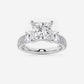 Marbella 1 1/2 ctw Princess Lab Grown Diamond Engagement Ring with Double Row Side Accents