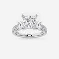 Marbella 1 1/2 ctw Princess Lab Grown Diamond Engagement Ring with Double Row Side Accents