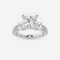 Marbella 1 1/2 ctw Princess Lab Grown Diamond Engagement Ring with Double Row Side Accents