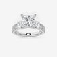 Marbella 1 1/2 ctw Princess Lab Grown Diamond Engagement Ring with Double Row Side Accents