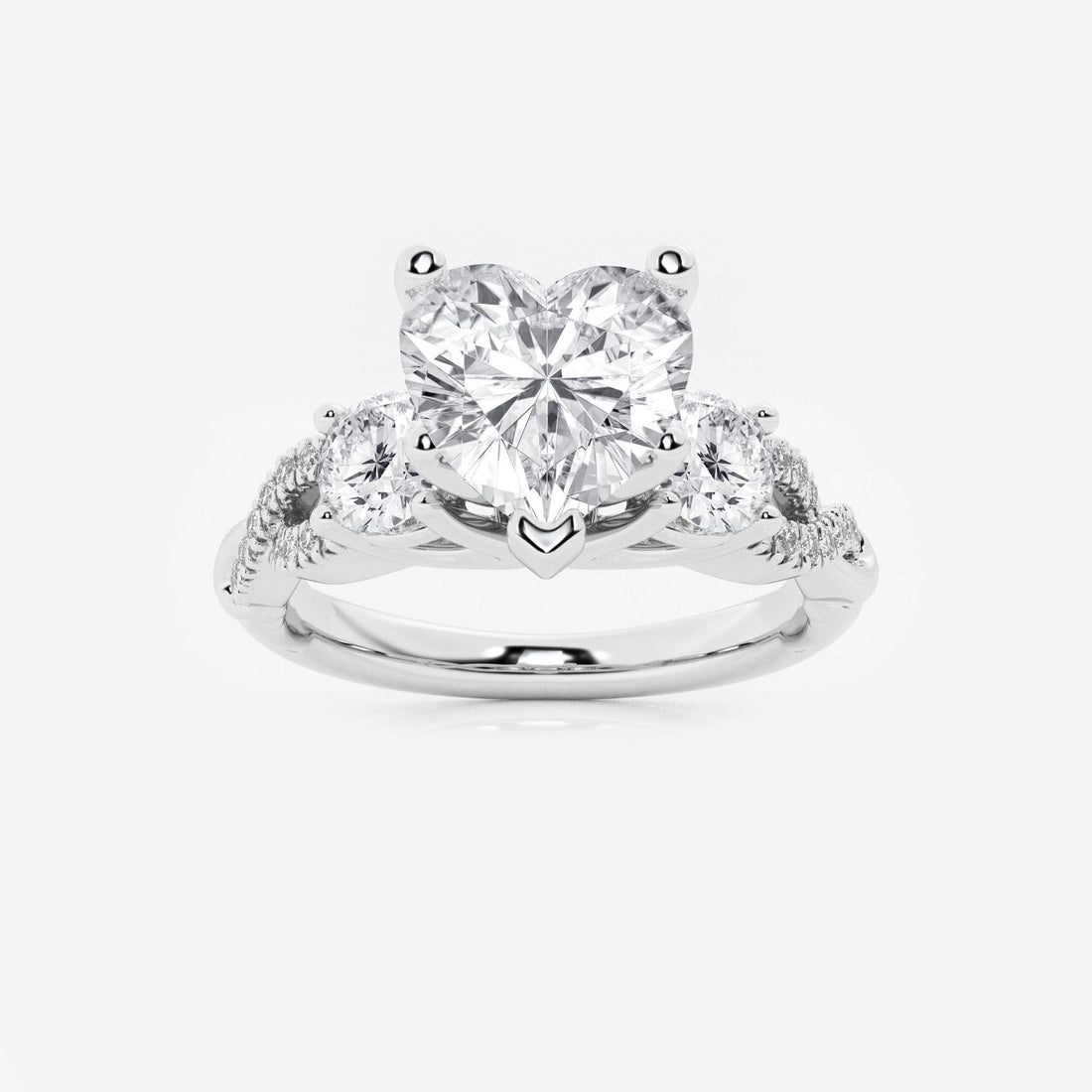 Jessica 2 5/8 ctw Heart Lab Grown Diamond Swirl Engagement Ring