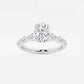 Kendall 1 1/6 ctw Oval Lab Grown Diamond Engagement Ring with Floating Marquise Side Accents