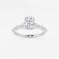 Kendall 1 1/6 ctw Oval Lab Grown Diamond Engagement Ring with Floating Marquise Side Accents