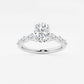Kendall 1 1/6 ctw Oval Lab Grown Diamond Engagement Ring with Floating Marquise Side Accents