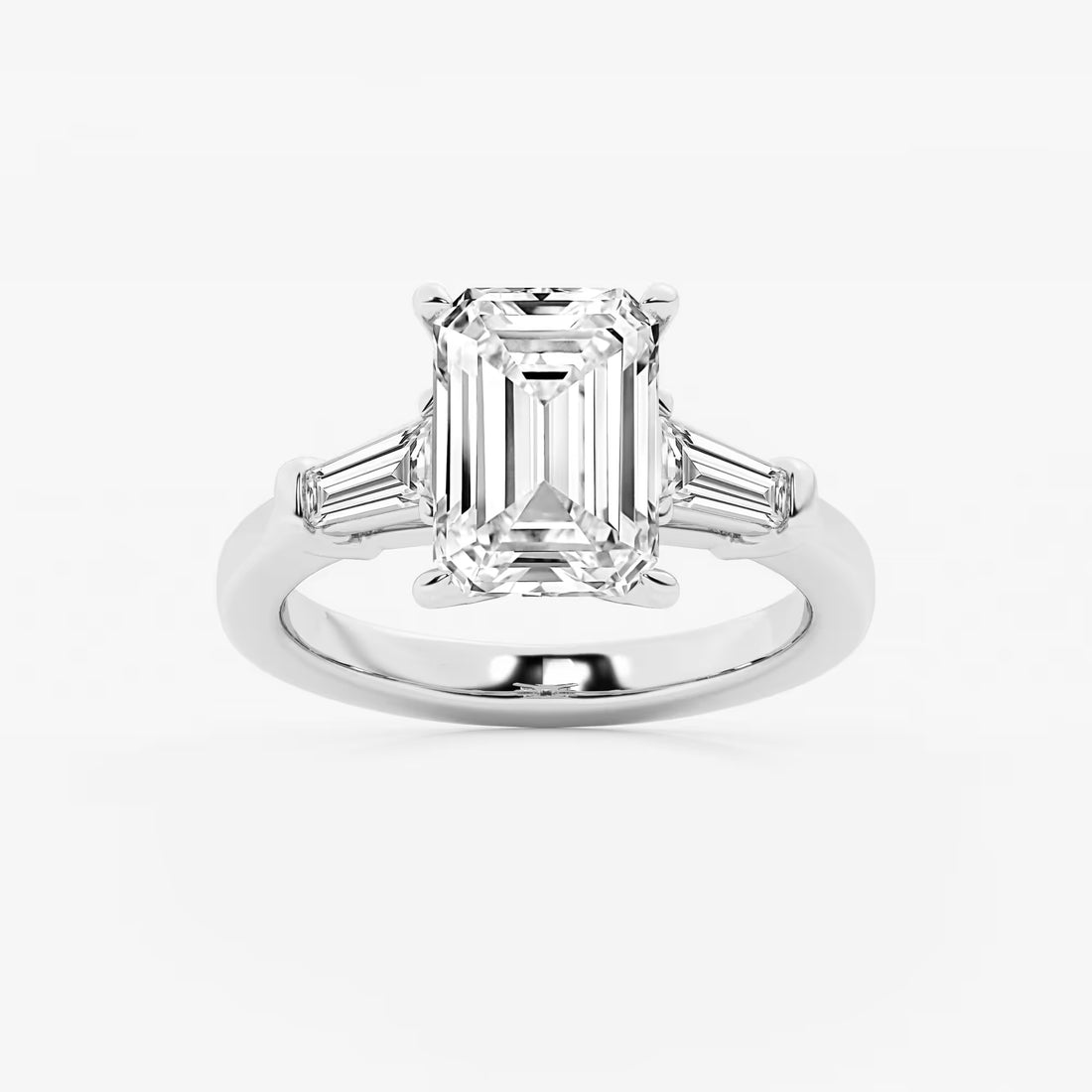 Gaia 4 3/4 ctw Emerald Lab Grown Diamond Three Stone Engagement Ring