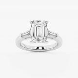 Gaia 4 3/4 ctw Emerald Lab Grown Diamond Three Stone Engagement Ring